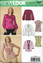 New Look 6831 Blouses Tops 6 Six Style Long Short Sleeve, Sizes 8 10 12 14 16 18 - $15.00