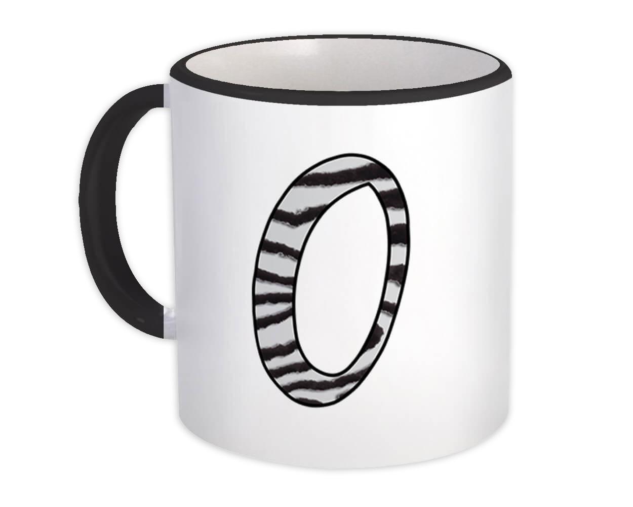 Primary image for Monogram Letter O : Gift Mug Zebra Letter Initial ABC Animal Print Gift