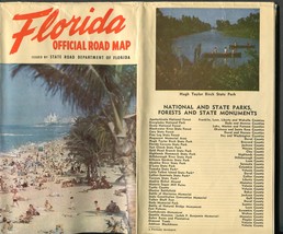 1954 Florida Official Road Map, State Road Department of Florida - $10.50