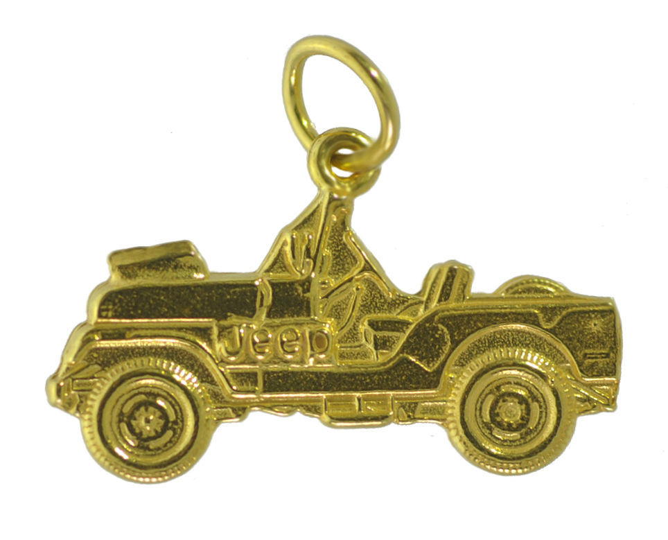 Jeep 4x4 car 24K Gold Plated Pendant model Charm Jewelry OffRoad