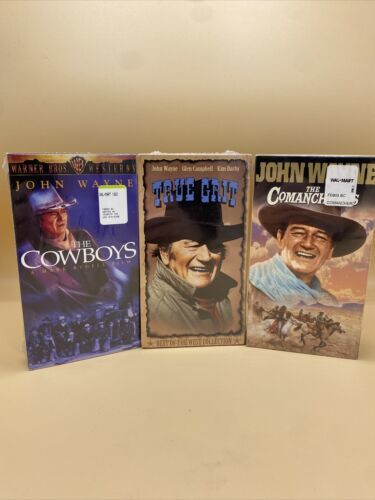 John Wayne NEW AND SEALED VHS tape LOT - True Grit the cowboys the ...