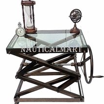  NauticalMart Industrial Scissor Lift Table Iron Home Decor Furniture 