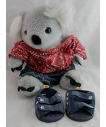 BUILD A BEAR WORKSHOP Gray Koala Bear 14&quot; with Country Shirt/Shorts/Sandals - $19.79