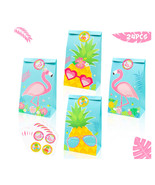 24 Flamingo Party Goodie Bags Hawaiian Luau Party Pineapple Candy Treat ... - $23.99