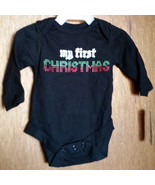 Fashion Holiday Baby Glam Clothes 3M My First Christmas Newborn Black Cr... - $6.64