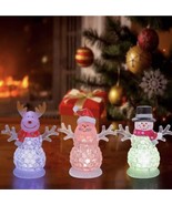 Small Christmas Figurines Battery Operated RGB Color Changing Decorations  - $19.80