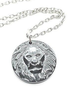 Hématite Lion Visage Pendentif Étoile Signe Rasta De Judah Collier en Boîte GB