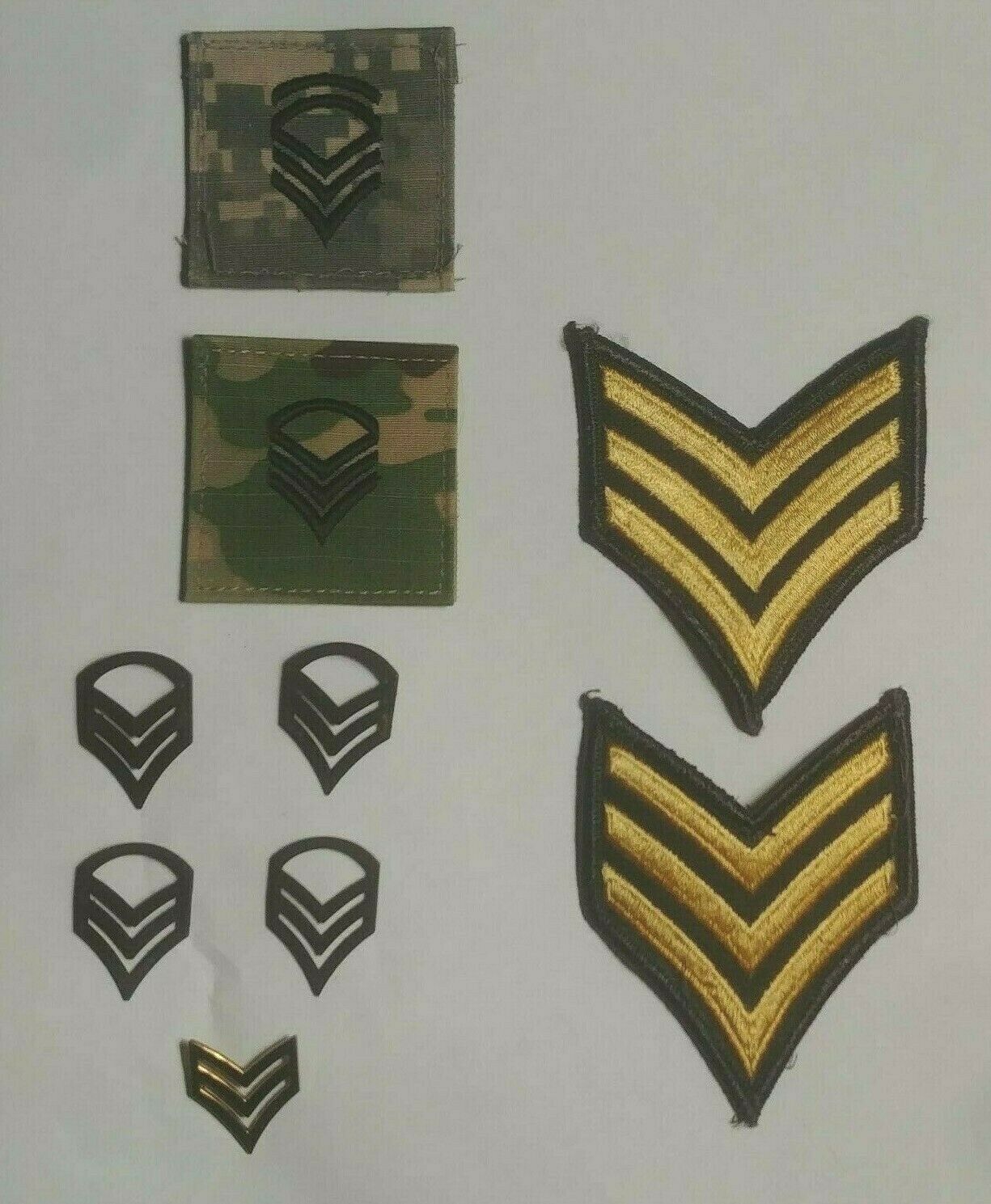 US ARMY Sargent Rank Patches Pins Mixed Lot - Army