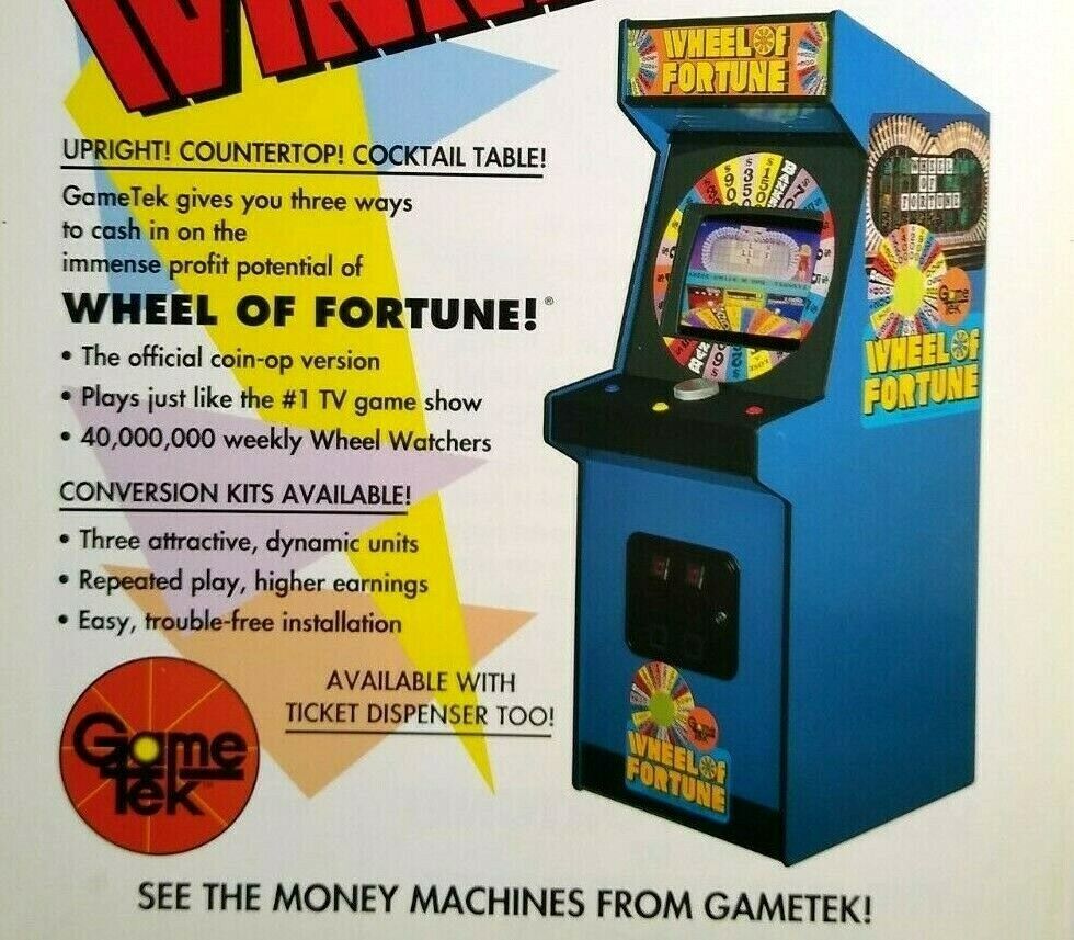 Wheel Of Fortune Arcade Flyer Original Gametek 1989 Video Game Promo ...