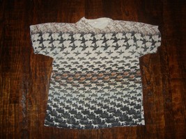 Vintage Andazia MC Escher All Over Print Fish and Animals Art T Shirt L  - $197.99