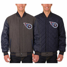 Tennessee Titans Wool & Leather Reversible Jacket with Embroidered Logos Gray - $269.99