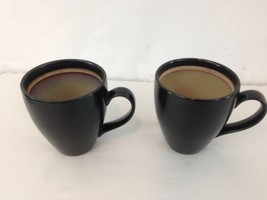 Dansk Boundary 8 Oz Black Set of Two Ceramic Coffee Tea Mug Cup - $9.90