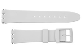 Swatch Replacement 17mm Plastic Watch Band Strap White - $10.25