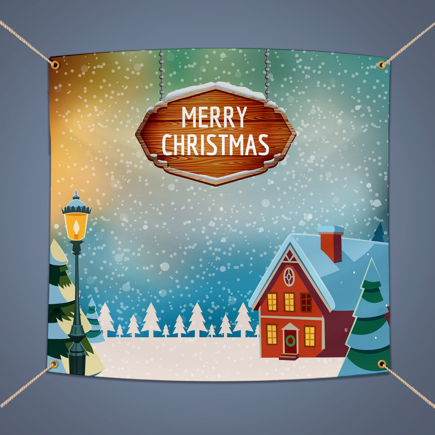 Download 3' X 2' MERRY CHRISTMAS Banner, Holiday Outdoor Party ...