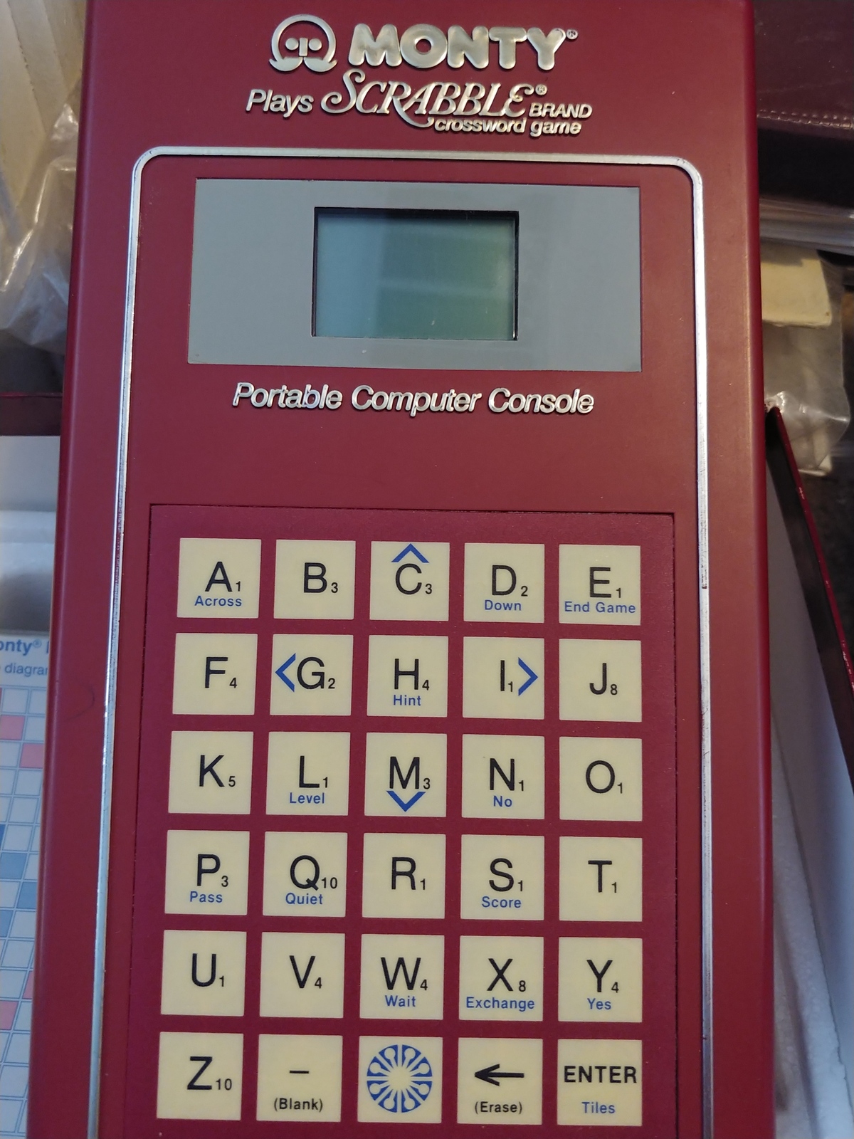 1980s Scrabble Electronic Handheld LCD Game Monty Plays Scrabble Other
