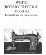 White 43 Rotary Electric manual instruction sewing machine Enlarged Hard Copy - $10.99