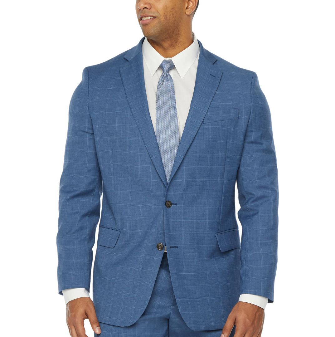 Stafford Windowpane Regular Fit Suit Jacket Big and Tall Size 54 BGRG ...