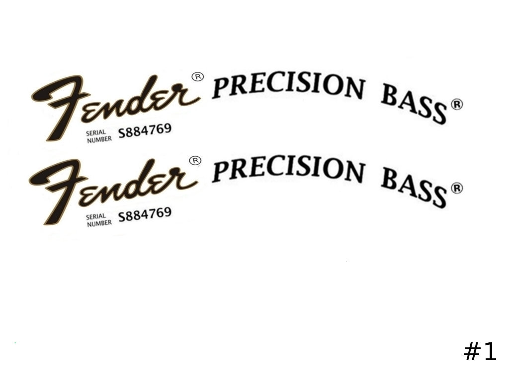 Fender Precision Bass Guitar Decal Headstock Restoration Logo Decal 1