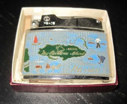 NASSAU Island &amp; POLICEMAN Souvenir Flat Petrol Lighter c/w Box Made By P... - $44.99