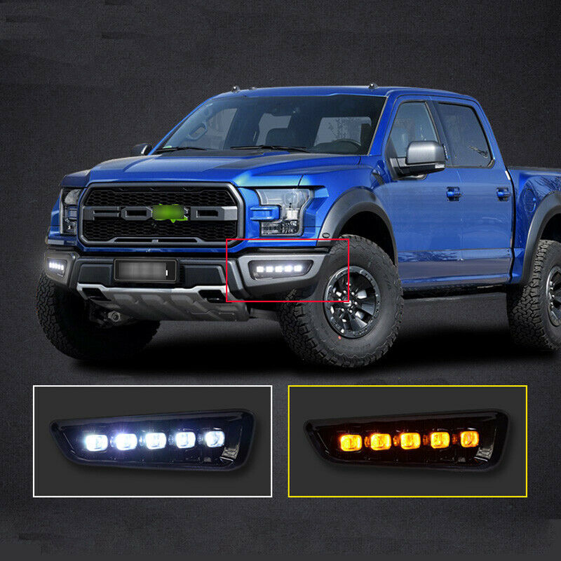 For Ford F150 2017 2018 Car Led Daytime Running Light Whiteyellow Drive Lamp Fogdriving Lights 1500