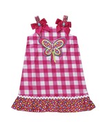 NWT Youngland Girls 4 Pink White Butterfly Summer Dress Check Checked Su... - $12.99