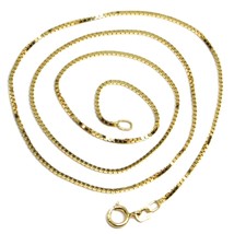 SOLID 18K YELLOW GOLD CHAIN 1.1 MM VENETIAN SQUARE BOX 23.6", 60 cm, ITALY MADE image 1