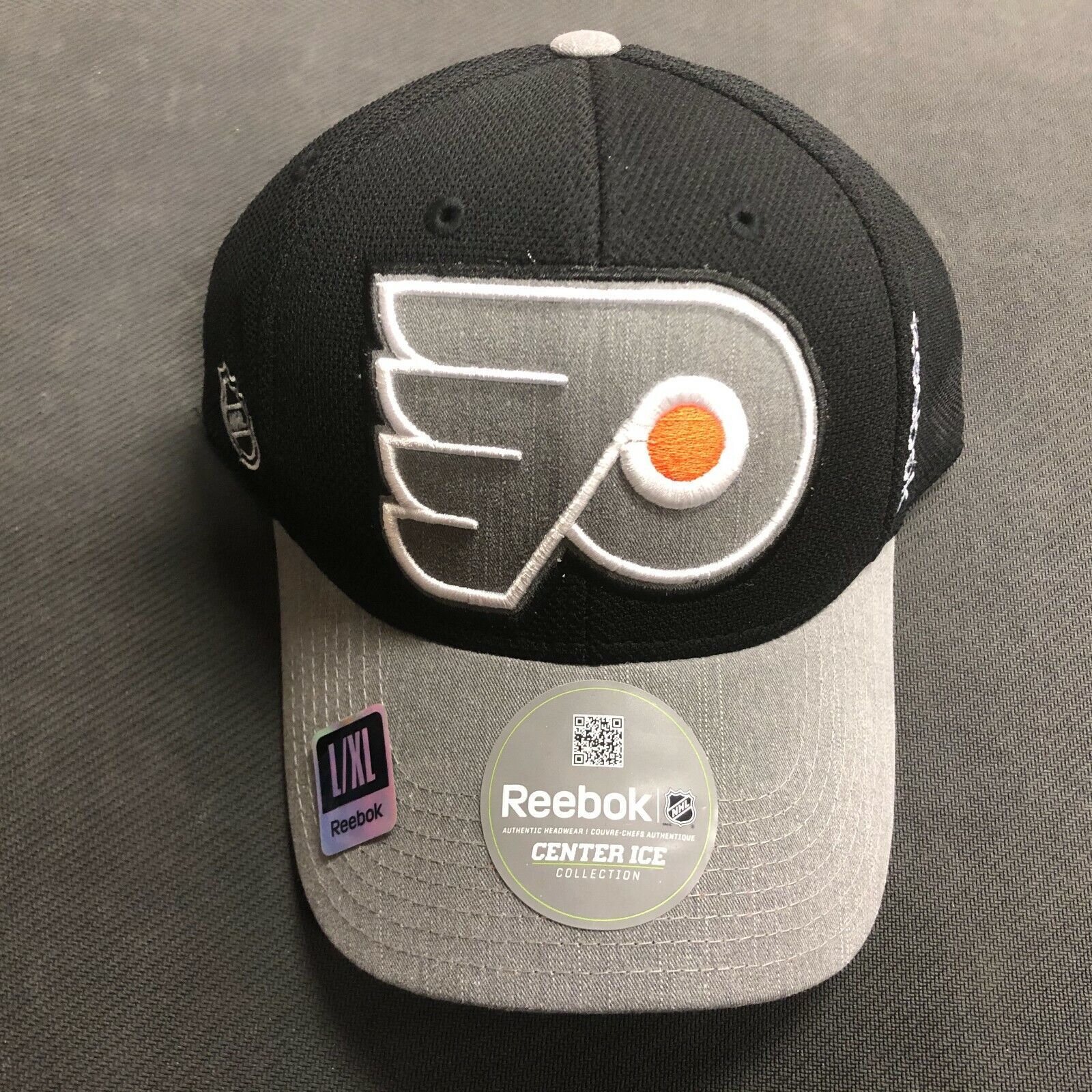 Philadelphia Flyers NHL Hockey Reebok Black and Gray Hat Cap S/M Dad Hat