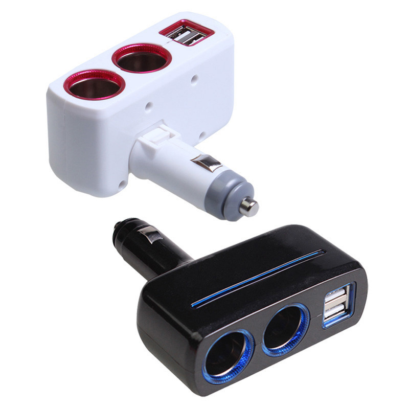 Cigarette Lighter Socket Splitter Power Adapter 2.1A / 1.0A 80W + Dual USB Charg