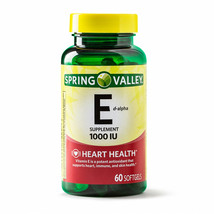 Spring Valley Vitamin E Softgels, 670 Mg (1000 IU), 60 Count - $14.60