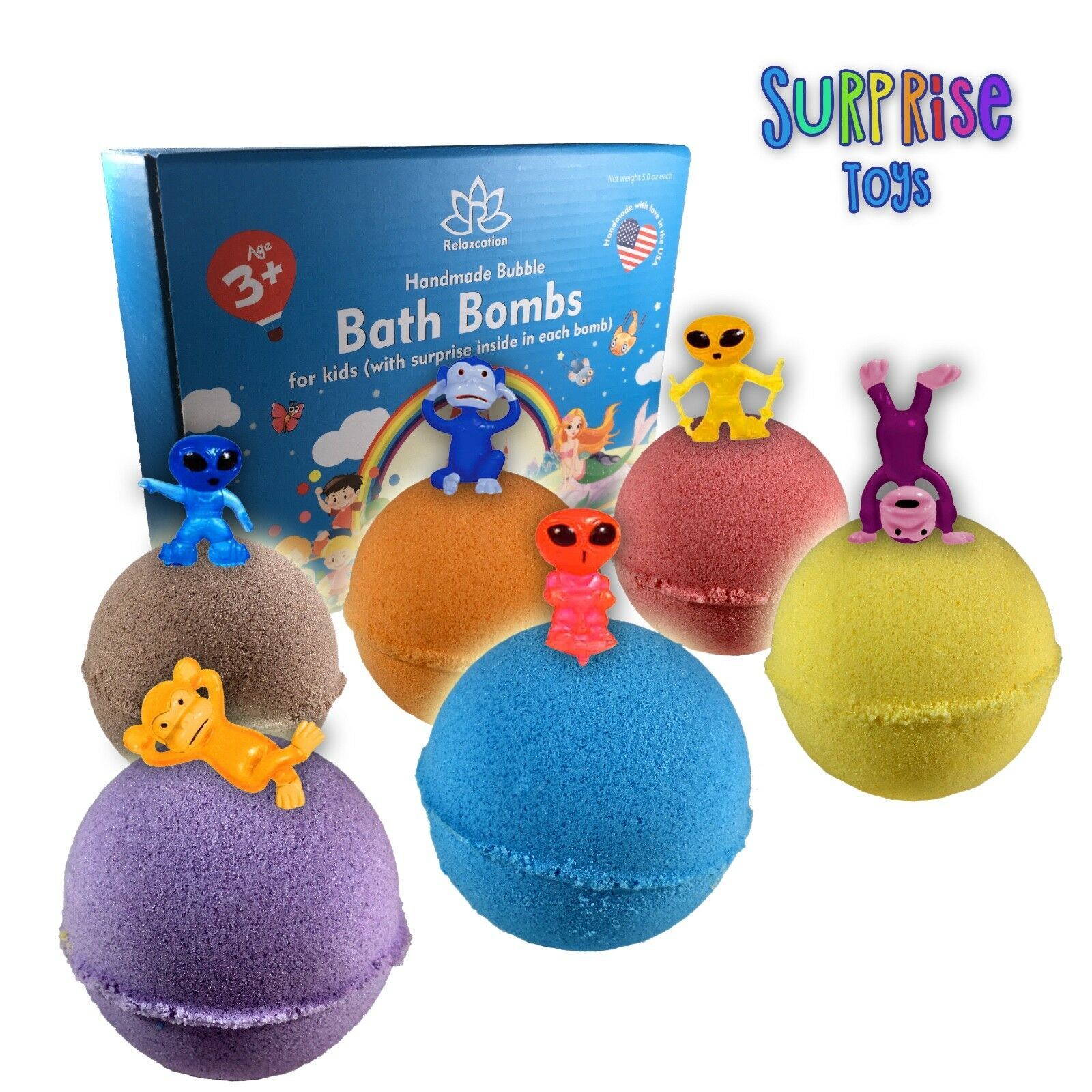 Bath Bombs Kit Set for Kids and Teens with SURPRISE Mini Toys inside