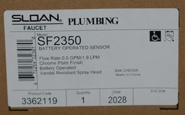 Sloan Plumbing SF2350 Chrome Plate Finish Battery Operated Sensor Faucet image 8