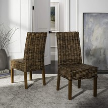 Safavieh Home Collection Aubrey Walnut Wicker Side Chair, Set of 2 - $417.99