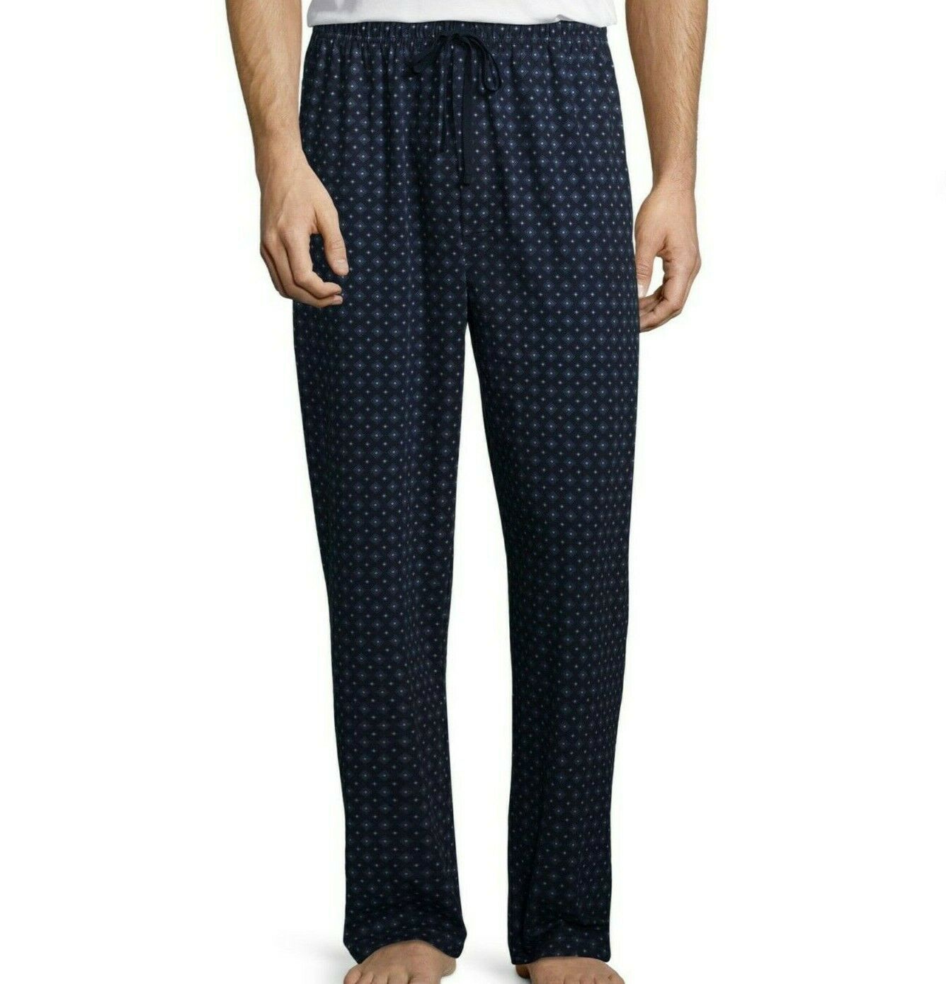Stafford Men's Knit Pajama Lounge Sleep Pants Navy Neat Size Large 36