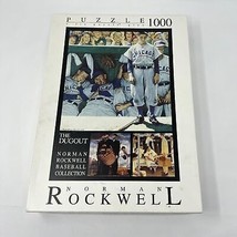 1000 Pc Puzzle Norman Rockwell Baseball Collection &quot;The Dugout&quot; Fink Co - $10.88