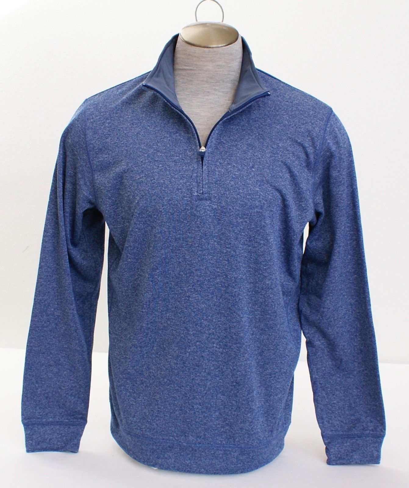 Reebok Speedwick Heather Blue 1/4 Zip Long Sleeve Shirt Men's Large L ...