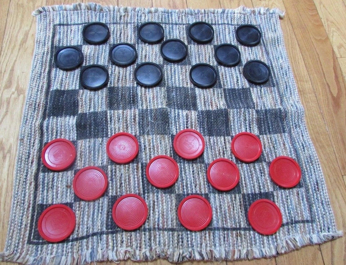 Jumbo Giant Checker Rug Game Checkers Mat Large Kids Adults Fun Outdoor ...