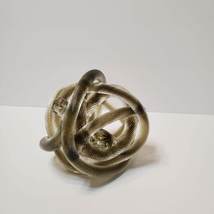 Glass Knot Rope Sculpture, Mid-Century Modern Hand Blown Art Glass, Smoky Brown image 2