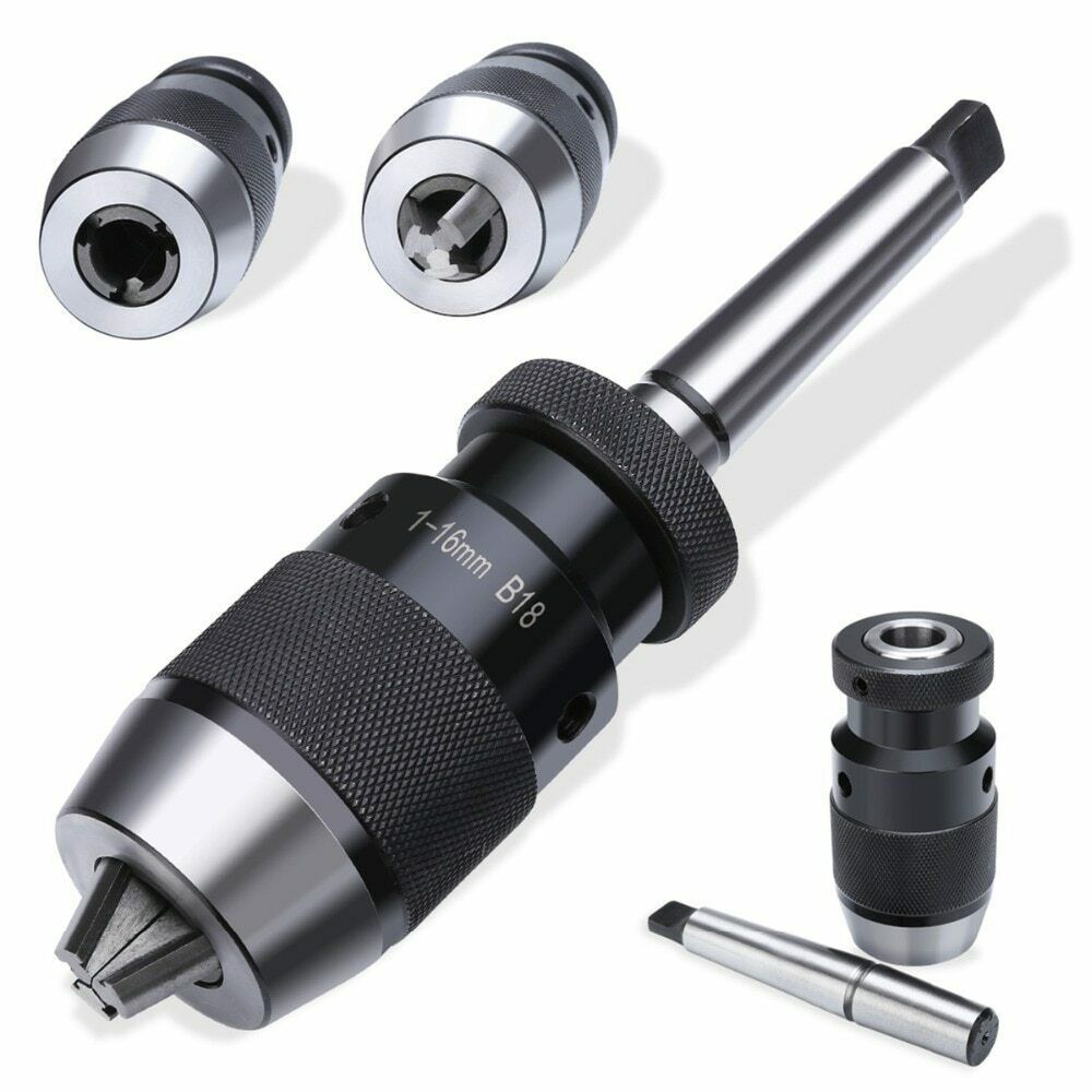 Drill Chuck 116mm Arbor Adapter Automatic Tightener Keyless Design MK2 Lathe Drill Chucks