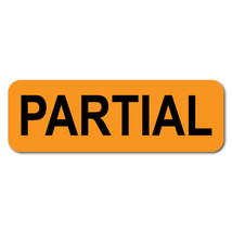 PARTIAL 1.5 x 0.5 Black on Fluorescent Orange Labels, Roll of 1,000 Labels - $53.64
