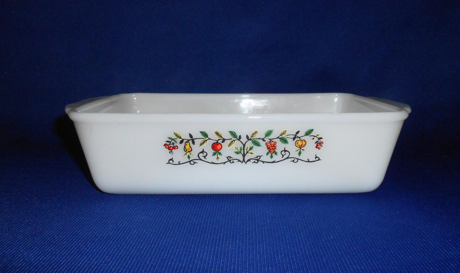 Fire King Fruit Tree Loaf Pan FireKing