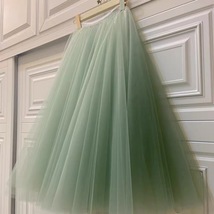 Carrie Bradshaw Tulle Skirt Outfit Plus Size Midi Tulle Green Tutu Holiday Skirt image 4