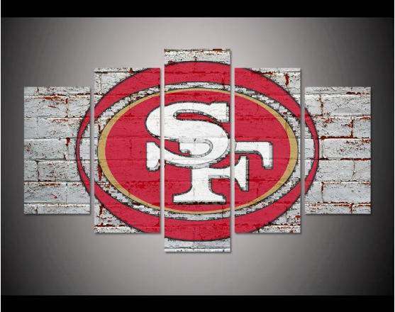 Framed 5 Pieces San Francisco 49ers Canvas Painting Wall Art Picture Framed 5 Pieces San Francisco 49ers Canvas Prints Painting Wall Art Home Decor