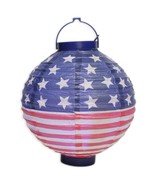 2 USA Patriotic Flag Lanterns 8 Inches Diameter NEW Patio Decor - $9.94