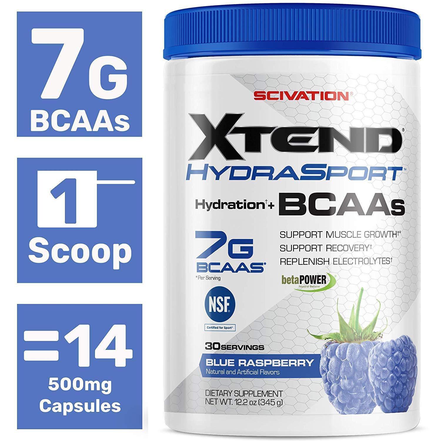 Scivation XTEND Sport BCAA Powder Blue raspberry | NSF Certified for Sport + Sug