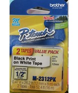 Brother P-Touch M-2312PK Standard Non-Laminated Tape, Black on White, 2 ... - $17.81