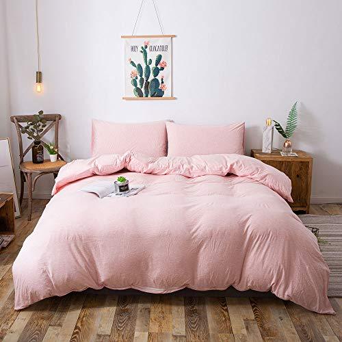 HOUSEHOLD Jersey Cotton Duvet Cover, 3 Piece Comforter Cover Set With ...