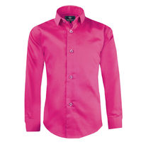 Boy's Black N Bianco Classic Fit Long Sleeve Button Down Fuchsia Dress Shirt image 3