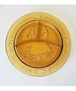 VTG Tiara Amber Glass Nursery Rhyme Child&#39;s Divided Plate See-Saw Marger... - $15.60