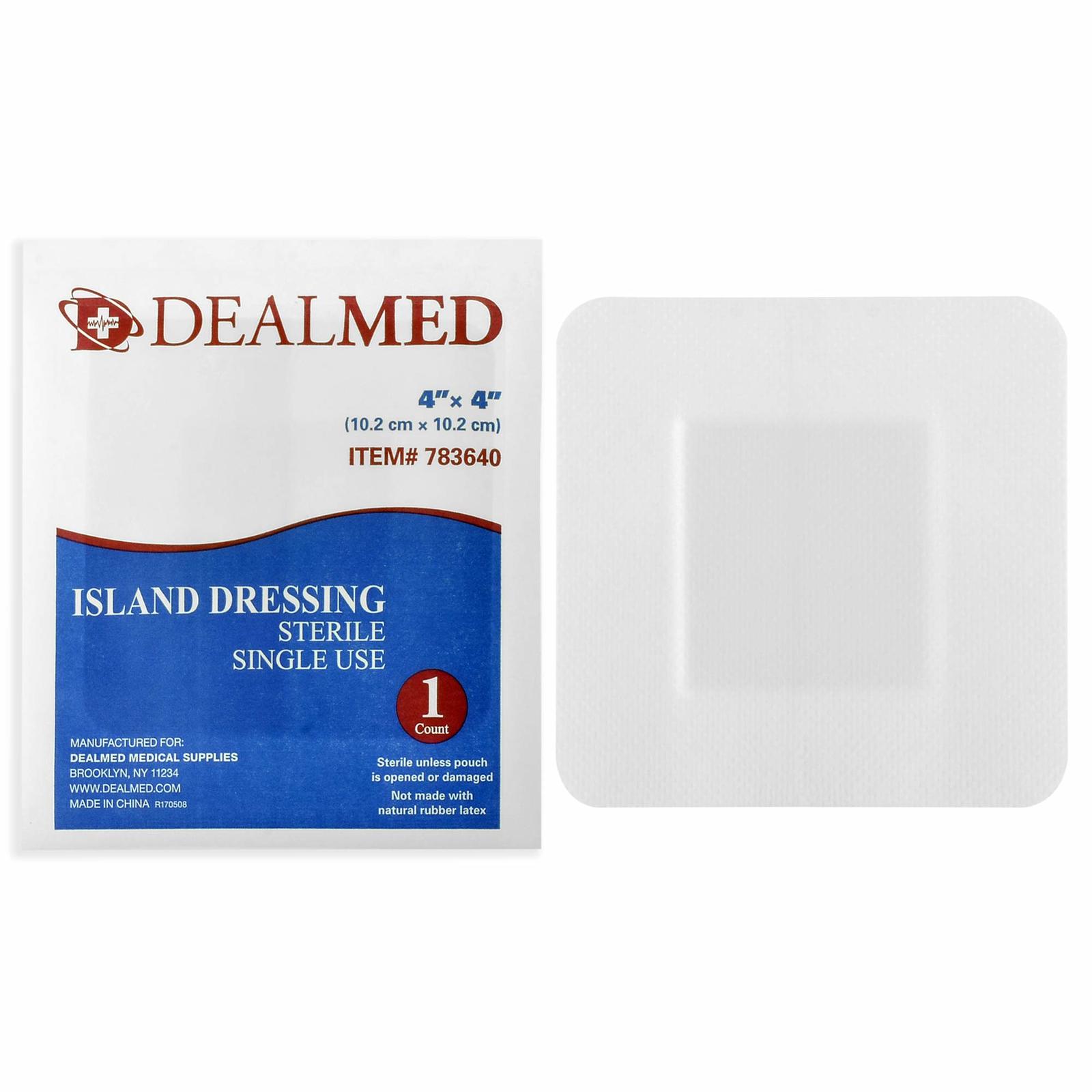 Dealmed Sterile Bordered Gauze Island Dressings, NonStick, LatexFree
