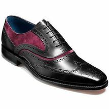 Handmade Men's Black Maroon Wing Tip Brogues Dress/Formal Oxford Leather Shoes image 3